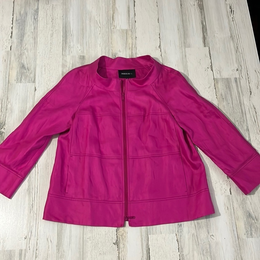 Lafayette 148 New York Magenta Zip-Front Jacket